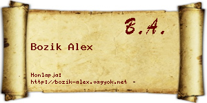 Bozik Alex névjegykártya